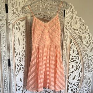 Peach Strappy Dress corset back